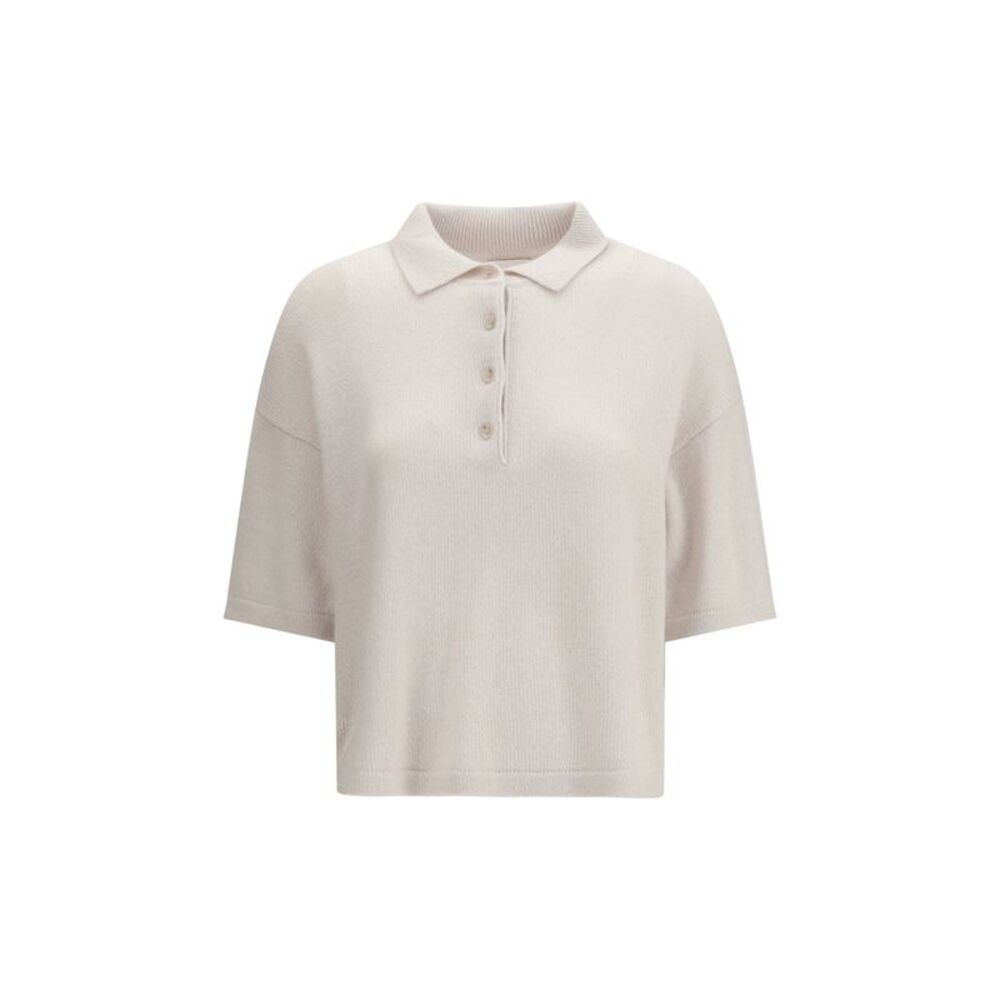 Allude Beige Cashmere Polo Women's Shirt